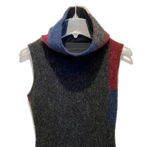 NWT Natalia Romano Wool Blend Cowl Neck Sleeveless Color Dress Women's Sz Small